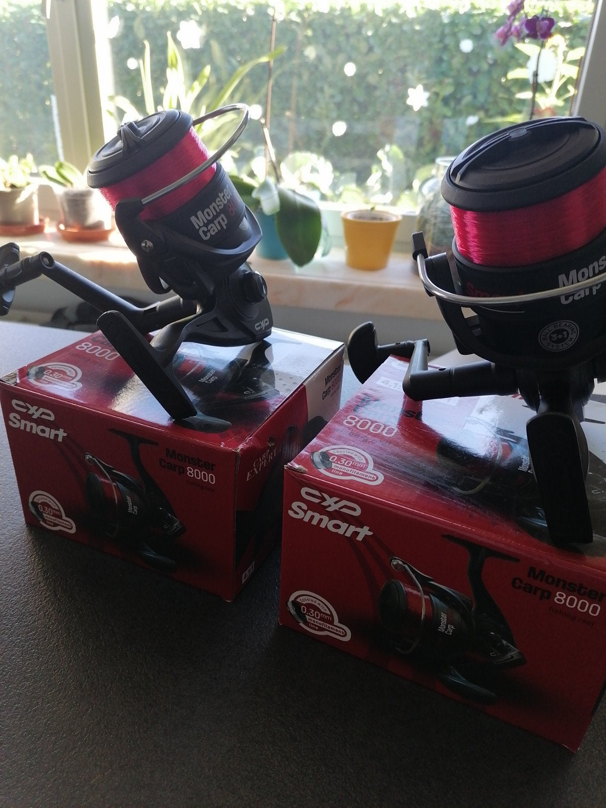 2 X CARP EXPERT, MONSTER CARP 8000 MET DRAAD. NIEUW, Sports nautiques & Bateaux, Enlèvement ou Envoi, Neuf, Moulinet