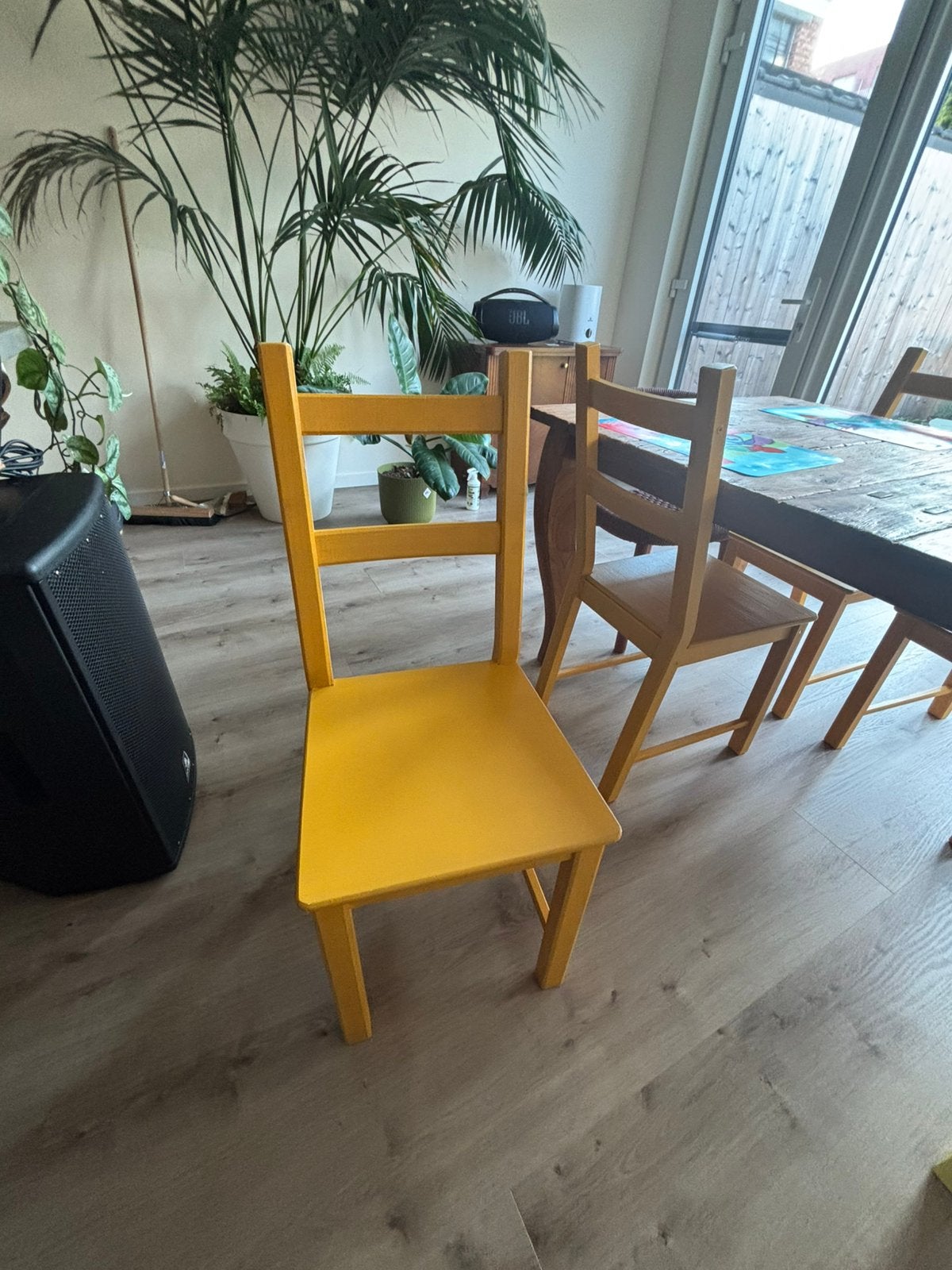 6 houten ikea stoelen, Huis en Inrichting, Ophalen, Gebruikt, Overige kleuren, Vijf, Zes of meer stoelen