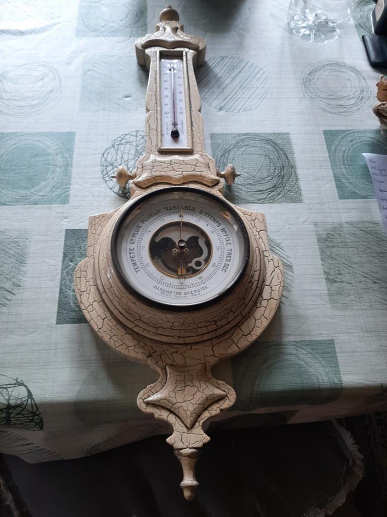 Zeer oude barometer/thermometer., Audio, Tv en Foto, Weerstations en Barometers, Ophalen, Gebruikt, Barometer