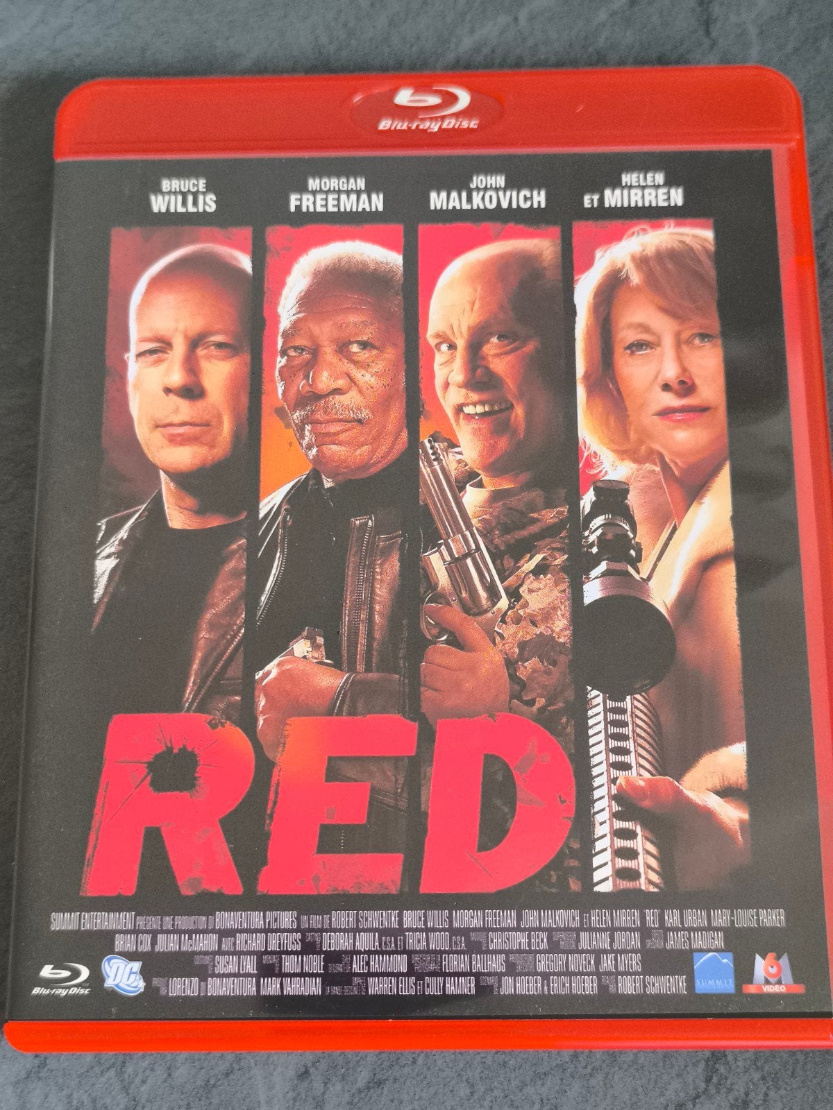 Blu ray Red, Bruce Willis, Morgan Freeman, John Malkovich, Enlèvement ou Envoi, Comme neuf
