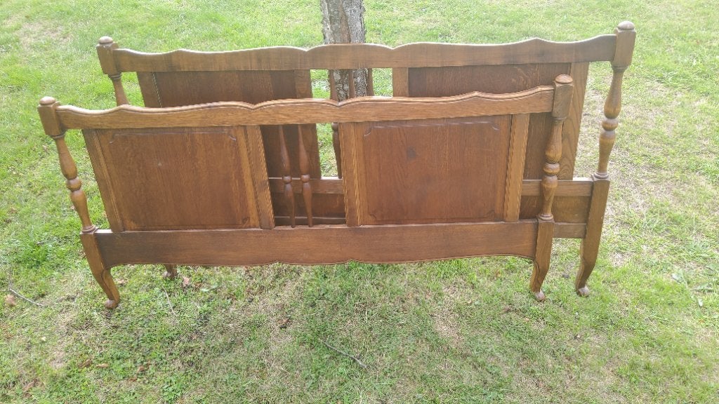 Lit Breton  ancien avec sommier  réglable 140  200, Maison & Meubles, 140 cm, Brun, Enlèvement, Utilisé
