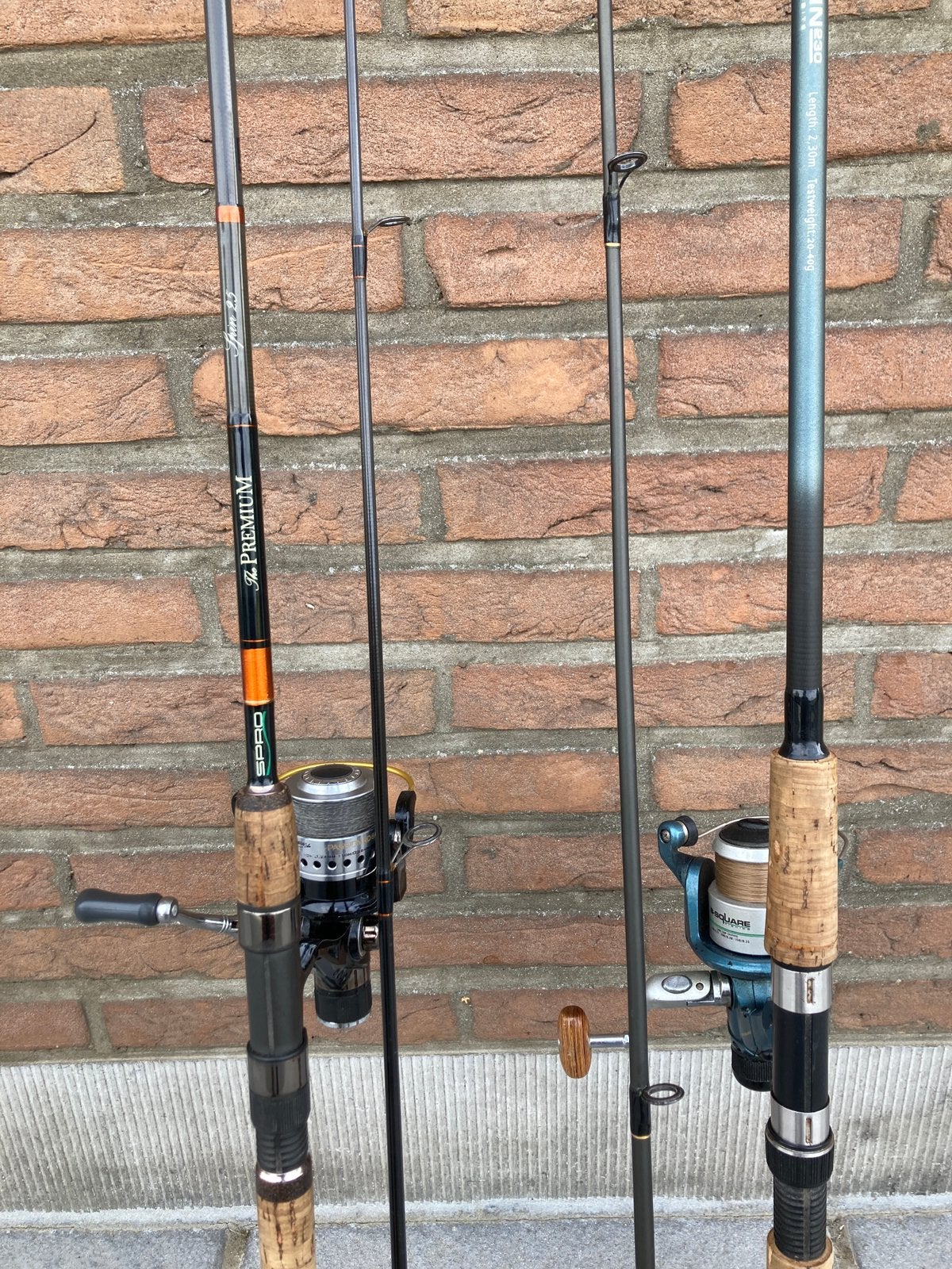 2 spinhengels, Watersport en Boten, Ophalen, Gebruikt, Werphengel