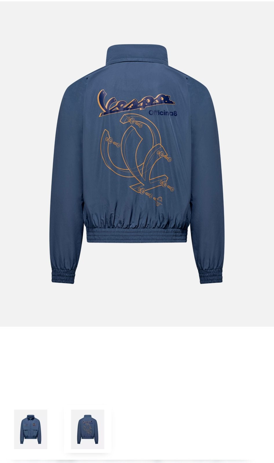 Vespa windjack Officina 8 blauw - Maat L, Fietsen en Brommers, Ophalen of Verzenden, Zo goed als nieuw