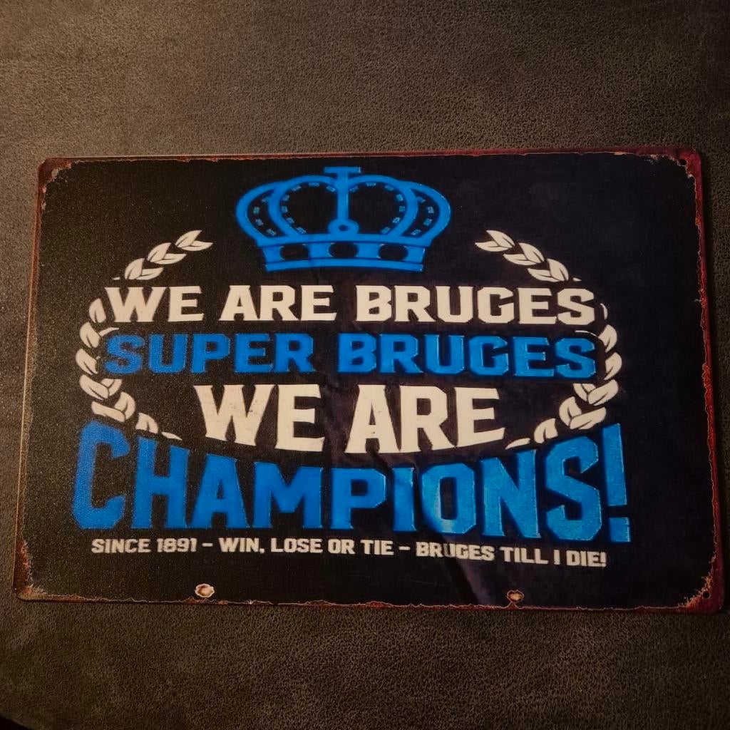 Metalen bord We are Bruges, Ophalen, Zo goed als nieuw, Overige typen