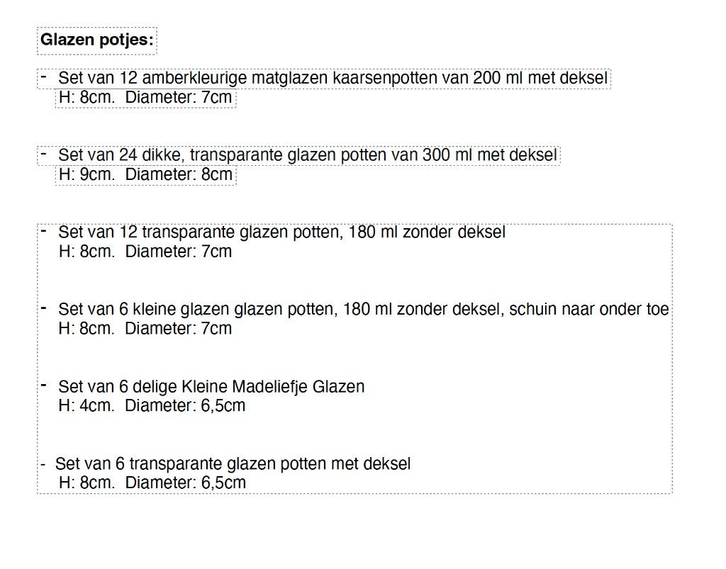 Glazen kaarsenpotjes, Ophalen, Nieuw, Glas, Overige typen