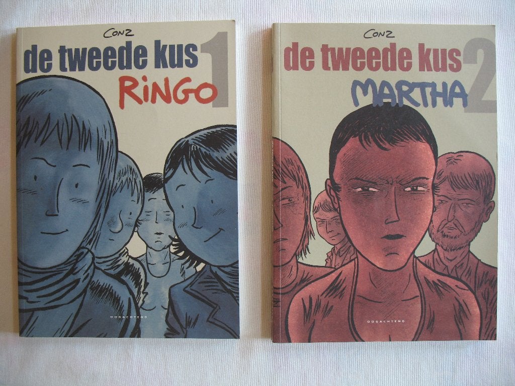 De tweede kus, 1 & 2, 1ste druk, nr 1 met dedicace, Conz, Meerdere stripboeken, Ophalen of Verzenden, Nieuw