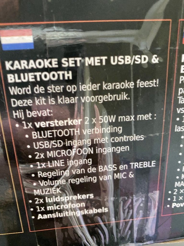Karaoke Set W/Usb Mic + 2Spk PARTY, Audio, Tv en Foto, Karaoke-apparatuur, Ophalen of Verzenden, Zo goed als nieuw, Complete set
