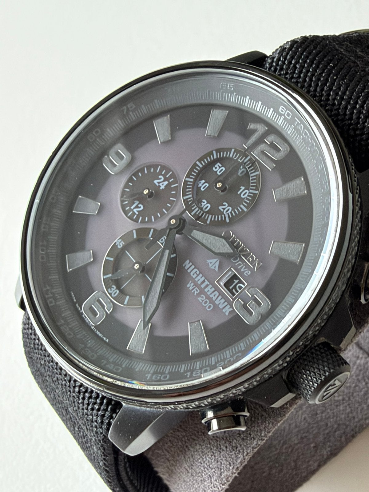 Citizen Nighthawk Eco-Drive Chronograph – Doos + extra strap, Bijoux, Sacs & Beauté, Montre-bracelet, Enlèvement ou Envoi, Citizen