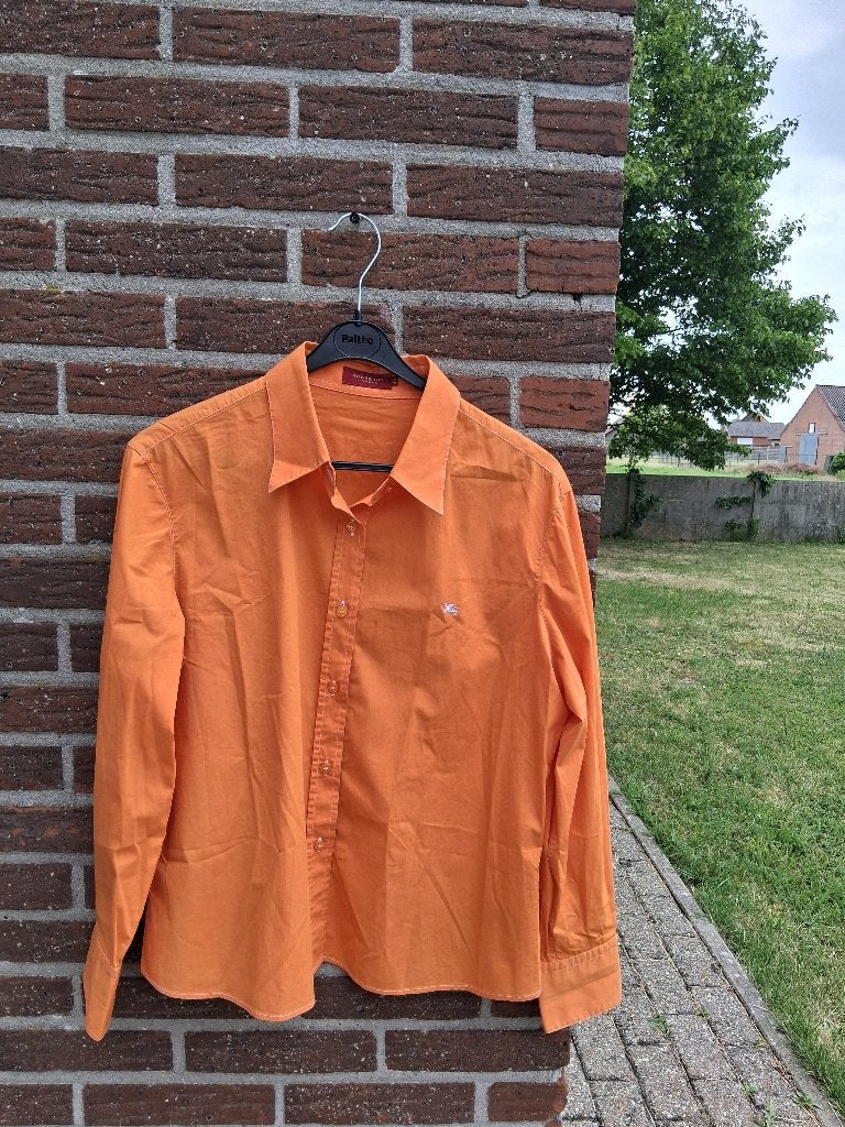 Dames hemd Burberry Mt46, Kleding | Dames, Blouses en Tunieken, Zo goed als nieuw, Maat 38/40 (M), Oranje, Ophalen of Verzenden