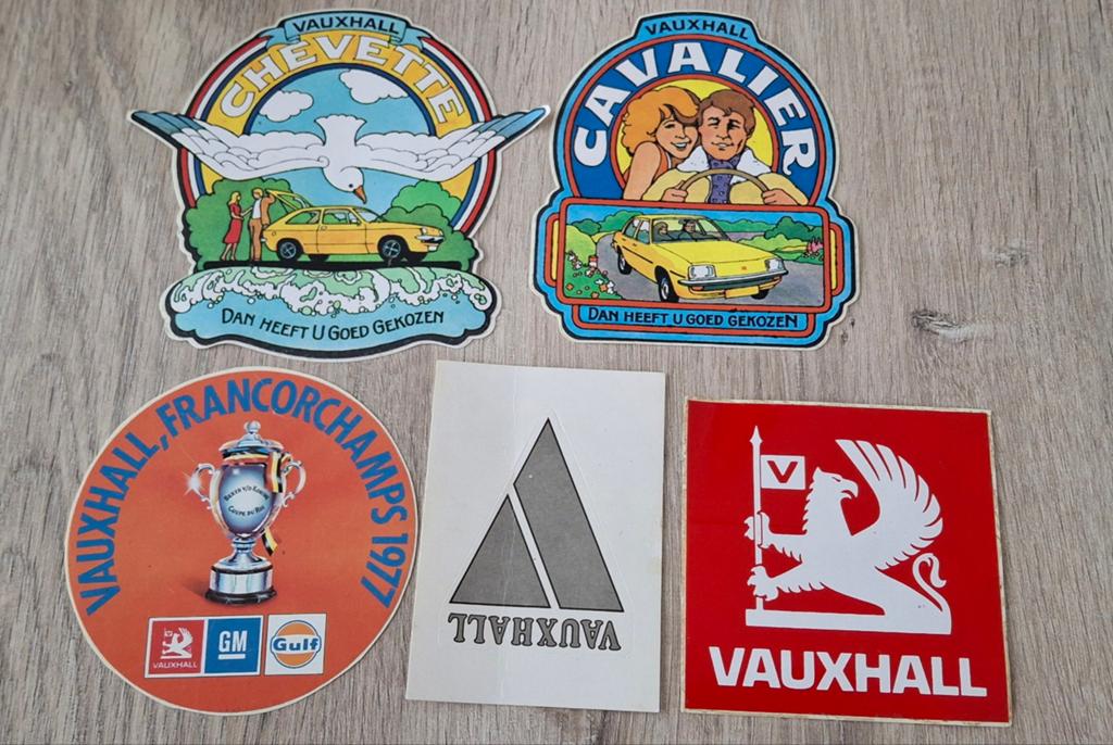 Lot vintage stickers auto merk Vauxhall, Verzamelen, Ophalen of Verzenden, Zo goed als nieuw, Auto of Motor