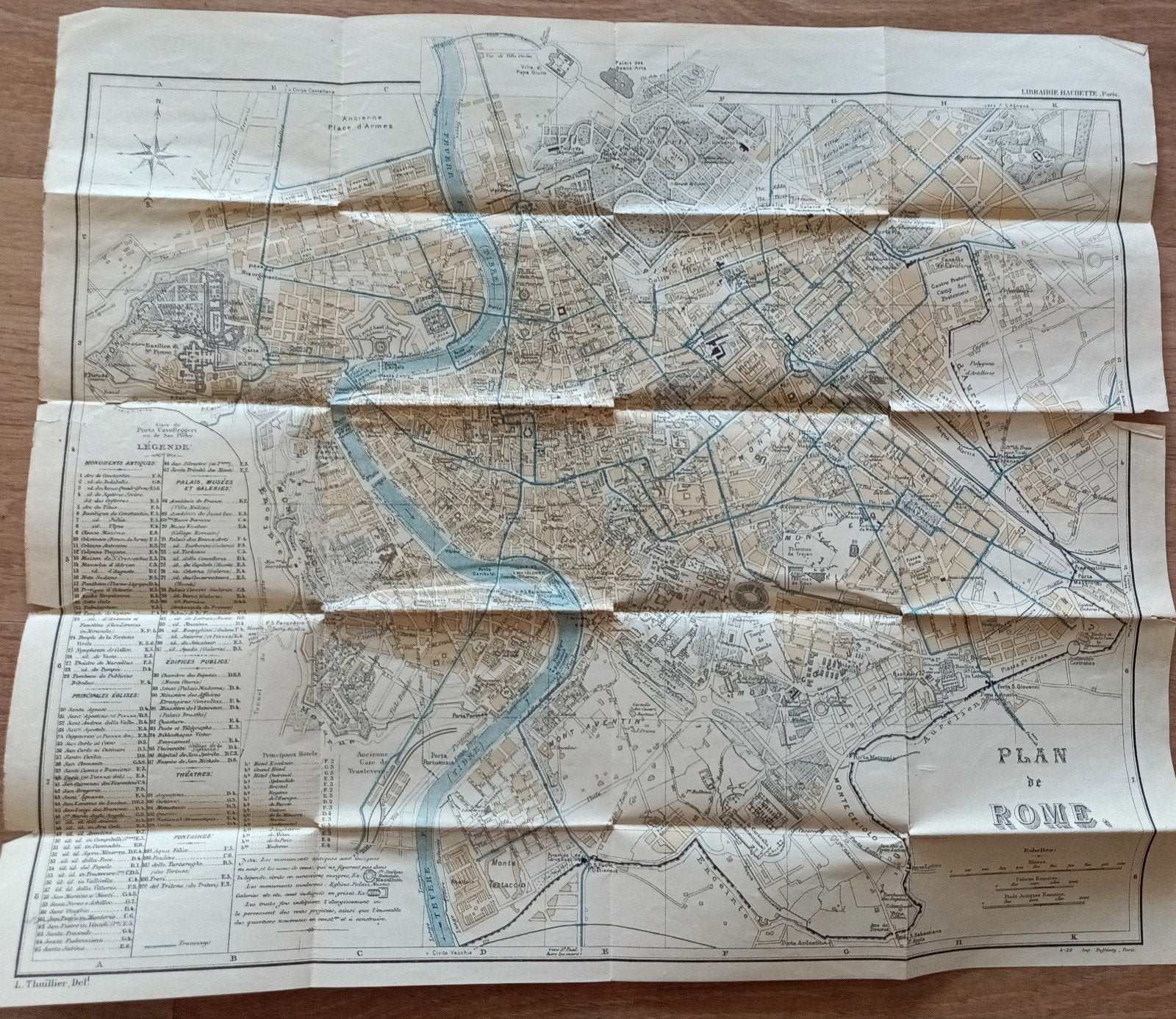 Toeristisch plan Rome ca. 1900, Ophalen of Verzenden