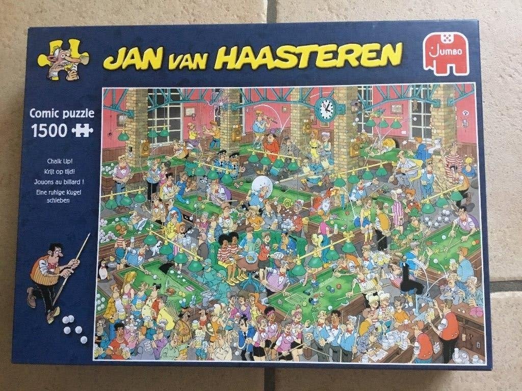 Puzzel Jumbo 1500 stukjes Jan Van Haasteren Krijt op tijd, Ophalen of Verzenden, 500 t/m 1500 stukjes, Gebruikt, Legpuzzel