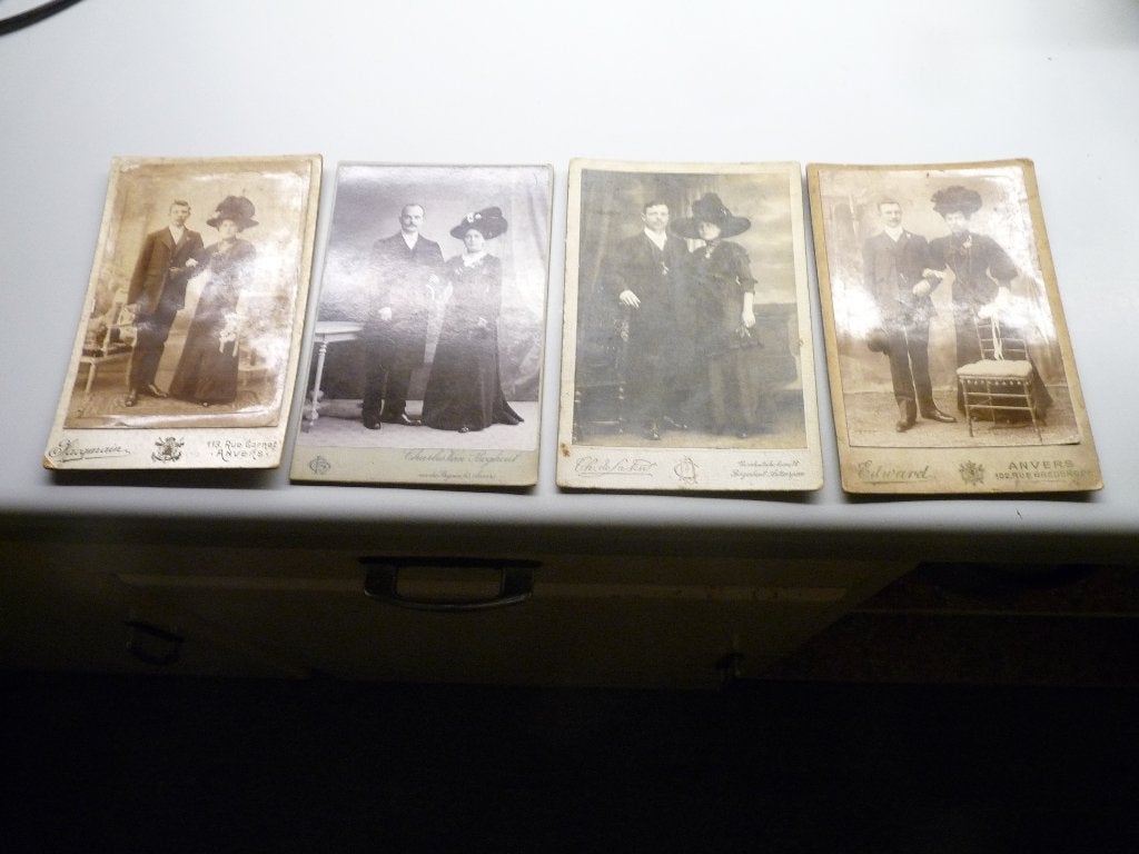 CDV - oude foto's op karton 16,5 cm op 10,5 cm, Gebruikt, Foto, Klederdracht, Ophalen of Verzenden