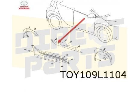 Toyota Aygo X 12/25- (B70) stootlijst achterportier Rechts, Autos : Pièces & Accessoires, Neuf, -, -, Toyota
