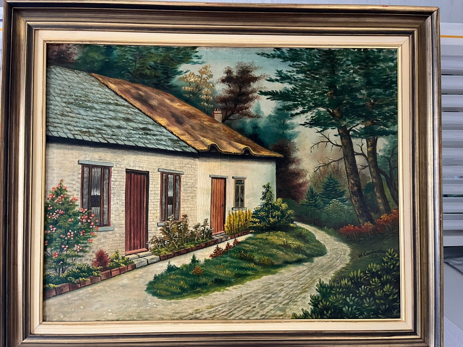 Landelijke schilderij, Ophalen, Doek, Gesigneerd, Landschap