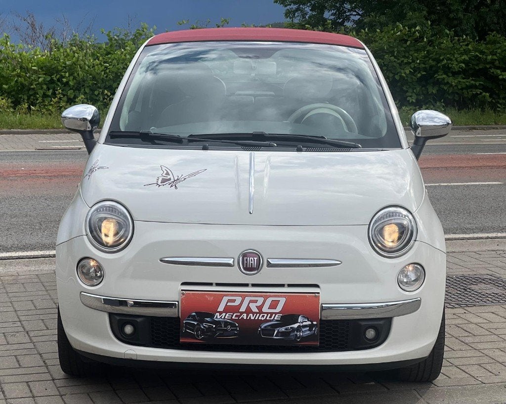 Fiat 500C 1.2i *Cabriolet*1e Prop*Clim*Cuir*Ve*Re*Vc*Ja*etc, Auto's, 4 cilinders, Leder en Stof, Wit, Bedrijf