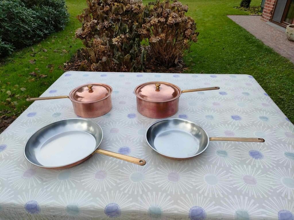 4 poêles et casseroles professionnelles, Maison & Meubles, Cuisine | Casseroles & Poêles, Neuf, Casserole ou Cocotte-minute, Autres matériaux