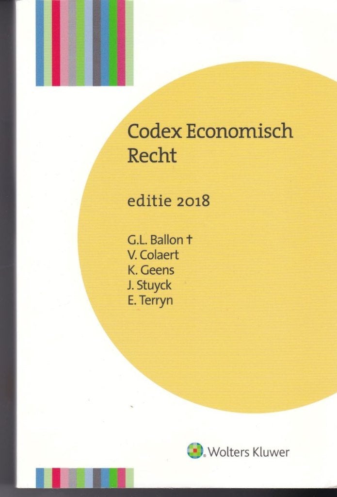 Codex Economisch Recht, Enlèvement ou Envoi, Wolters Kluwer, Gamma, Enseignement supérieur