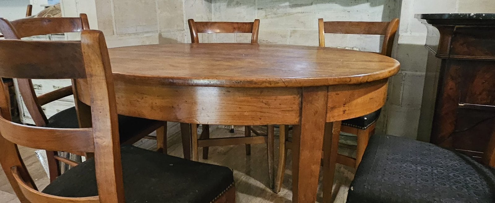 Table ovale + 5 chaises, Enlèvement, Utilisé