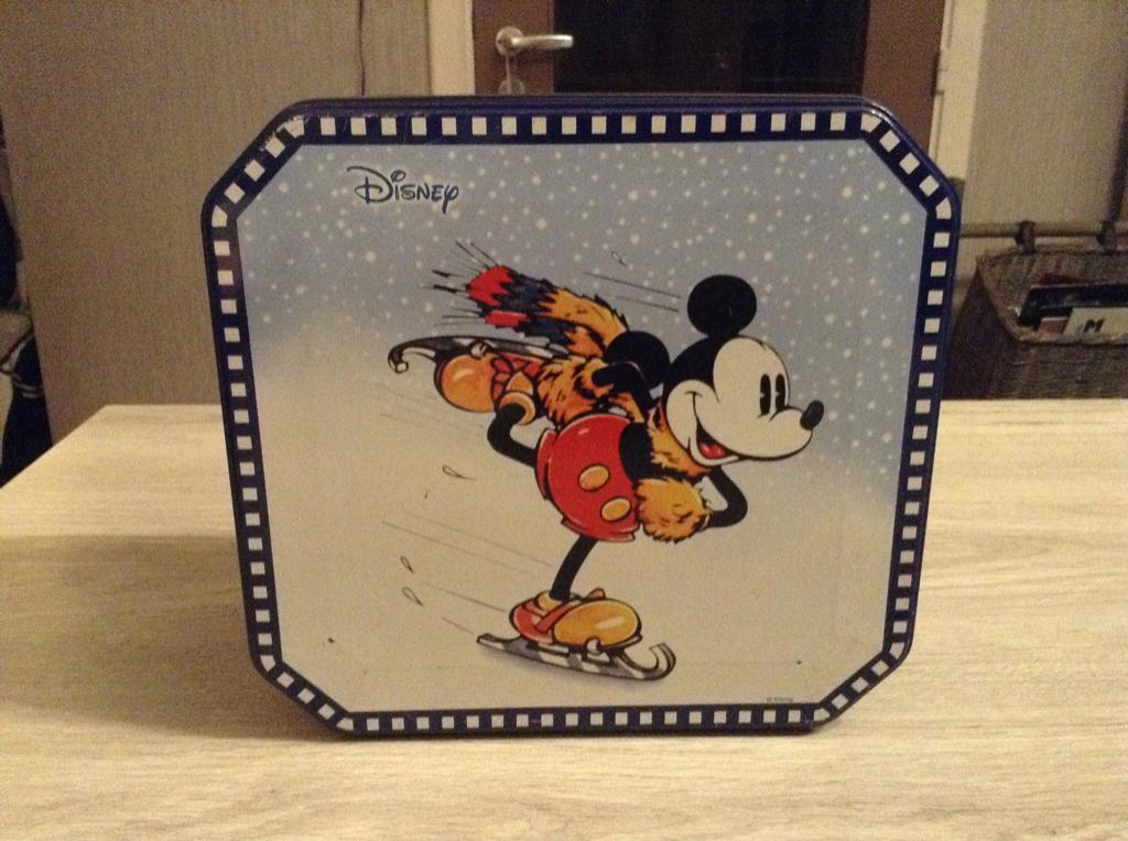Boîte en fer blanc Disney Mickey Mouse (23x23 cm), Enlèvement ou Envoi, Mickey Mouse, Utilisé, Autres types