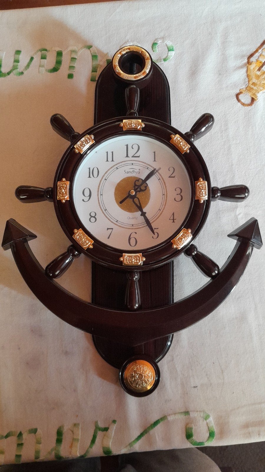 Wandklok anker nautisch model, Ophalen
