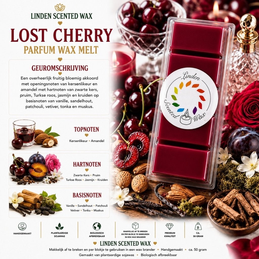 Waxmelts LOST CHERRY parfum geur waxmelt snapbar, Ophalen of Verzenden, Nieuw, Was, Kaars