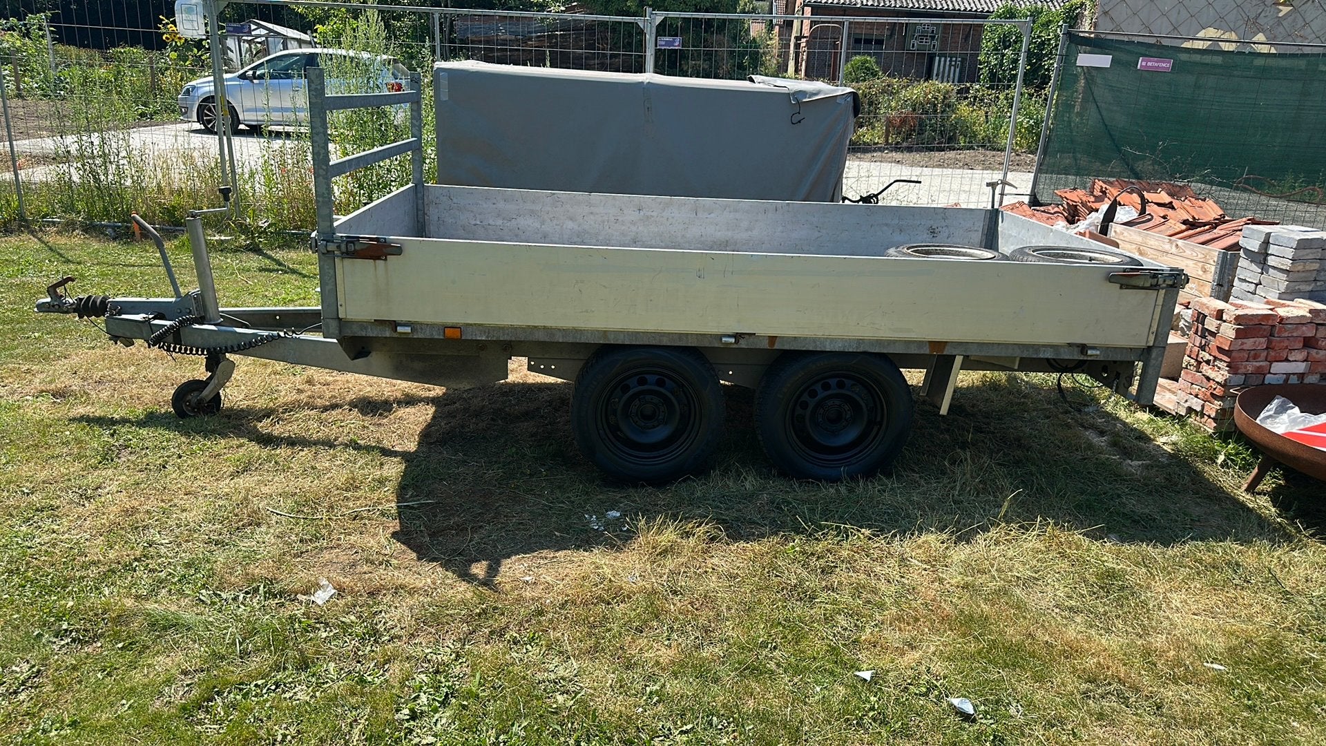 Aanhangwagen geremd dubbele as 3200 mm x 1700mm, Auto diversen, Aanhangers en Bagagewagens, Gebruikt, Ophalen