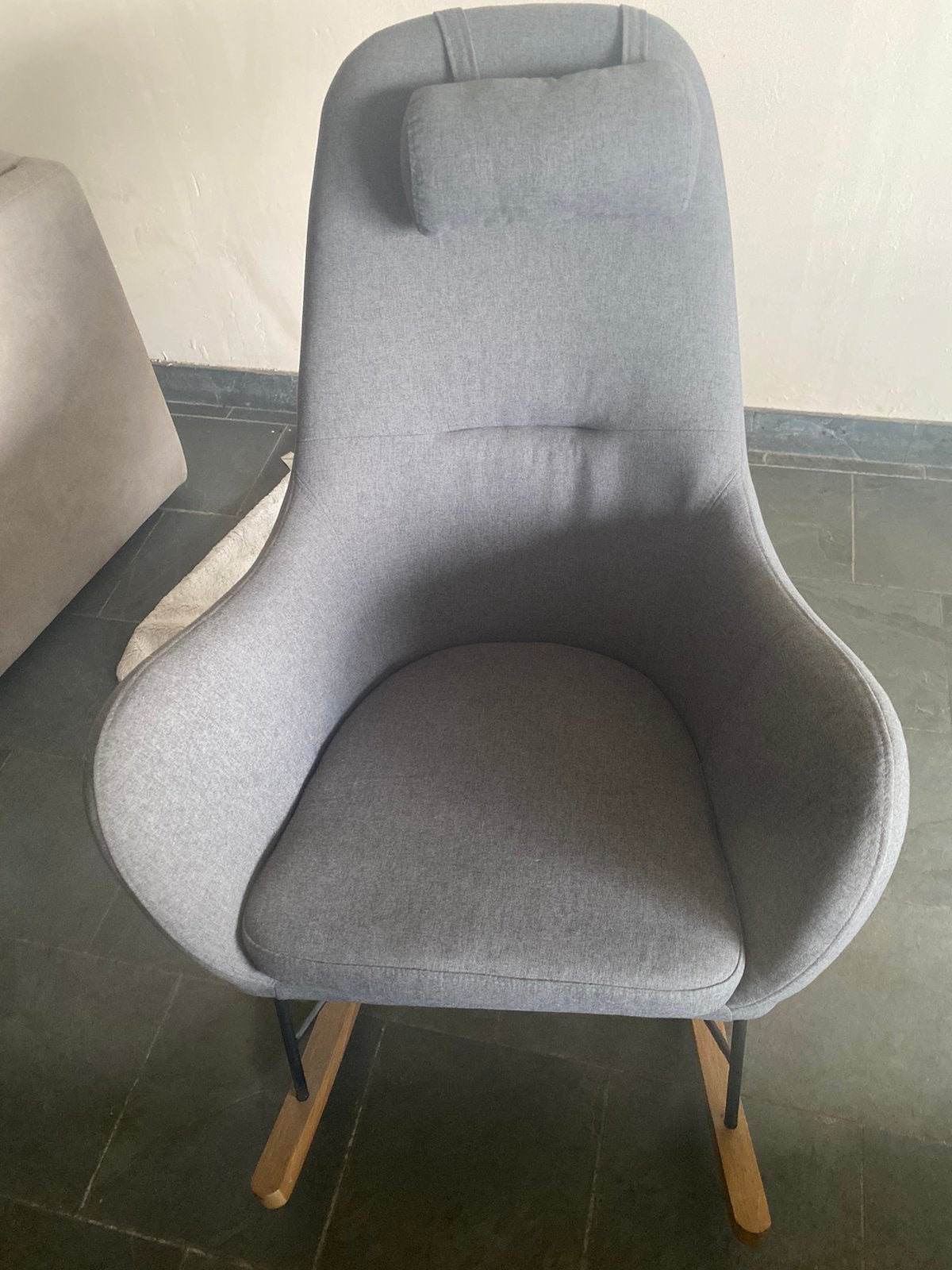 Fauteuil à bascule / Rocking chair – Excellent état, Maison & Meubles, Gris, Bois, Comme neuf, Enlèvement