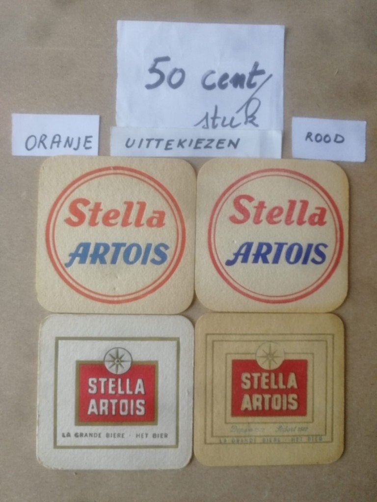 Losse oude viltjes van Stella Artois - €0,50/stuk, Verzamelen, Ophalen of Verzenden, Viltje(s), Stella Artois