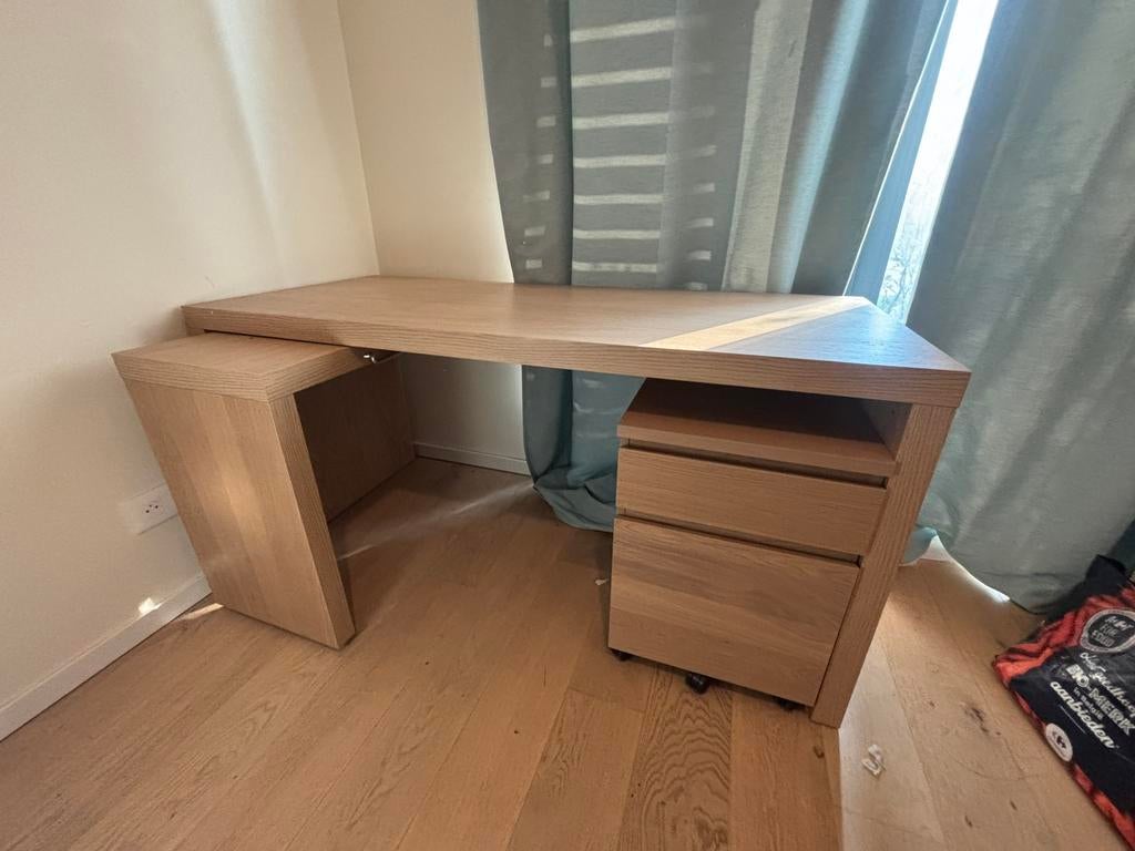 Bureau et caisson IKEA Malm, Maison & Meubles, Bureaux, Comme neuf, Enlèvement