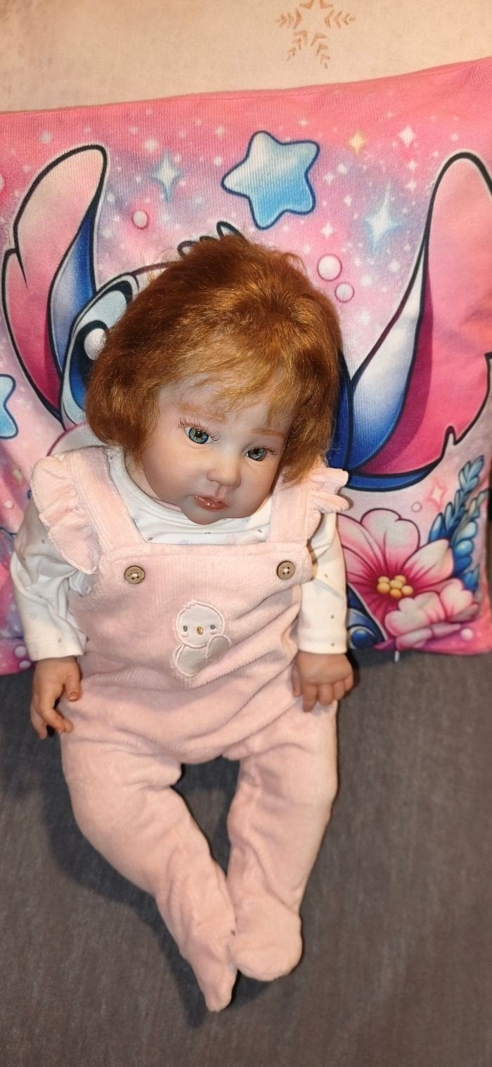poupée Reborn 47 cm + peluche Angel 38 cm, Enlèvement ou Envoi, Poupée, Utilisé, Réaliste ou Reborn