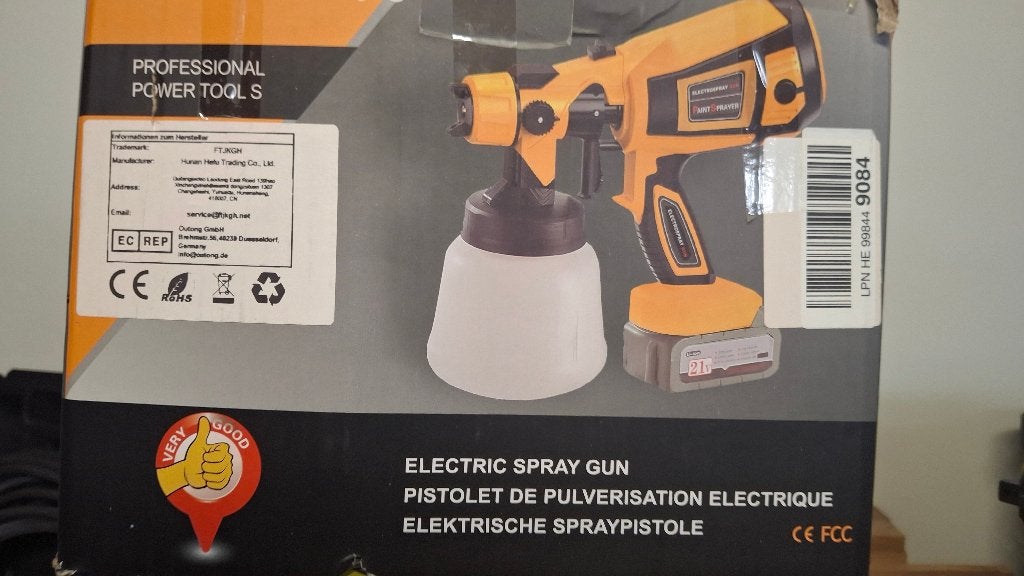 Electric spray gun, Ophalen, Nieuw