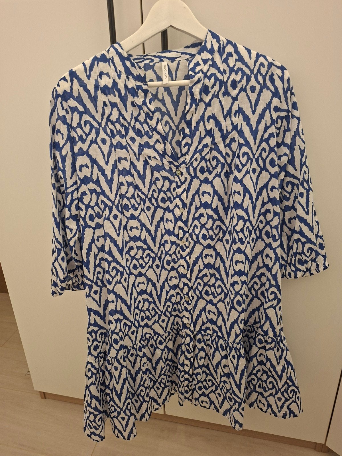 Zomerjurk blauw-wit, 1 maat, half lang, Ophalen, Blauw