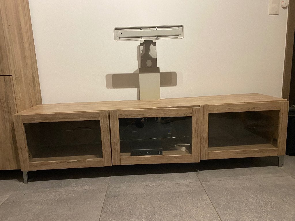 IKEA BESTÅ – Meuble TV 180 cm avec support télévision, 25 à 50 cm, Moins de 100 cm, 150 à 200 cm, Synthétique