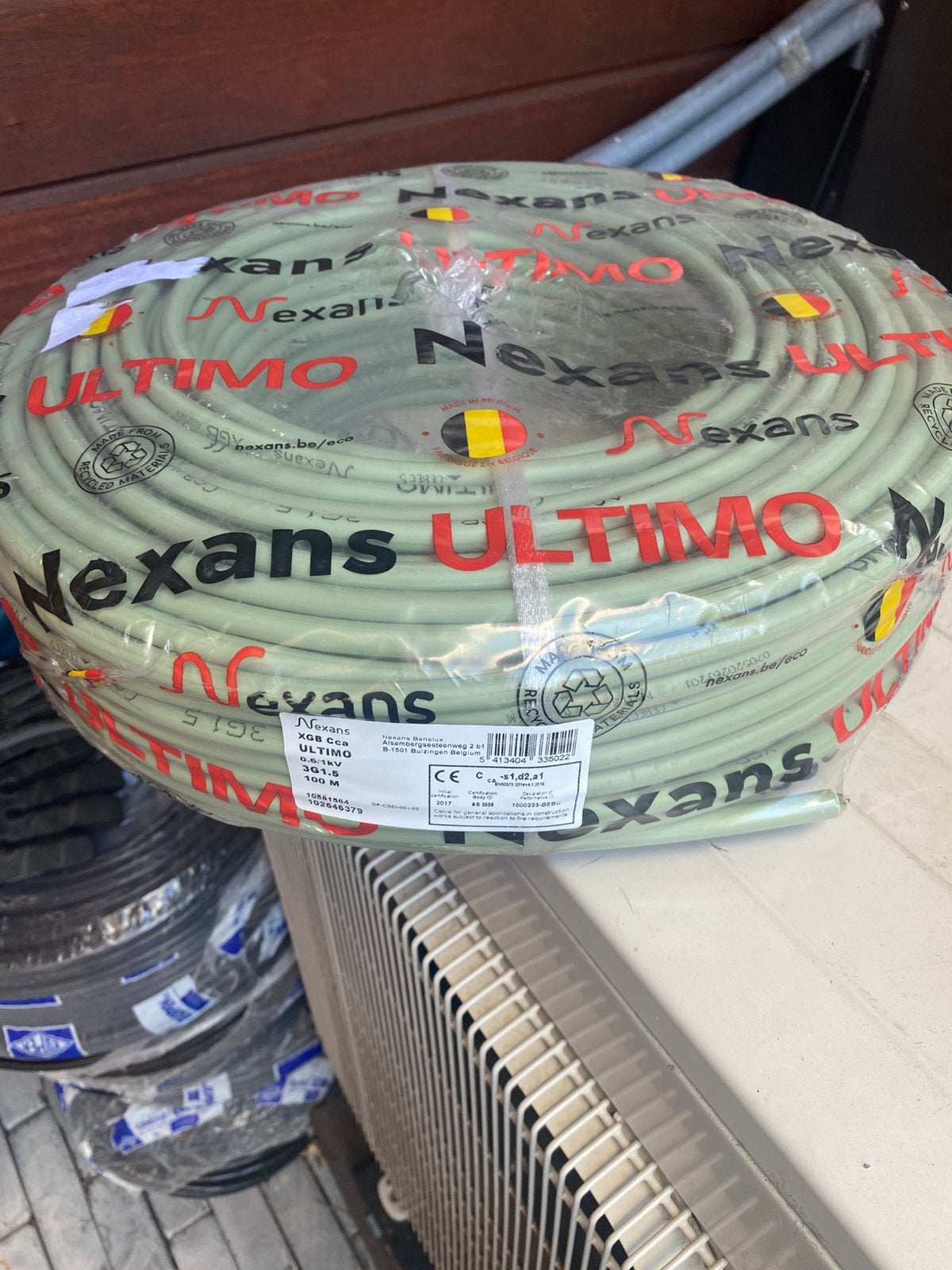 Nieuwe rol van 100m XGB 3G1,5mm2 Nexans Ultimo, Ophalen, Nieuw