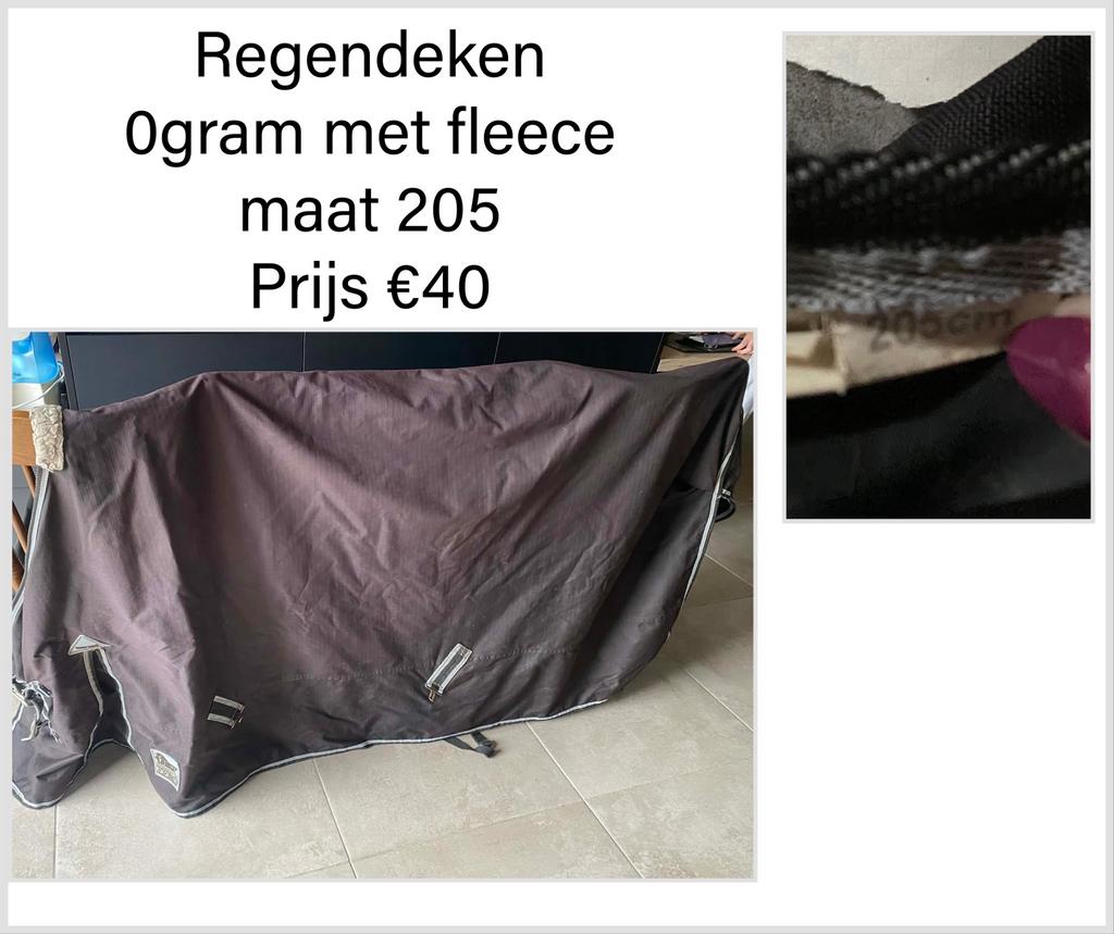 Regendeken 0 gram met fleece, Dieren en Toebehoren, Ophalen, 0 g, Fleece, Zo goed als nieuw