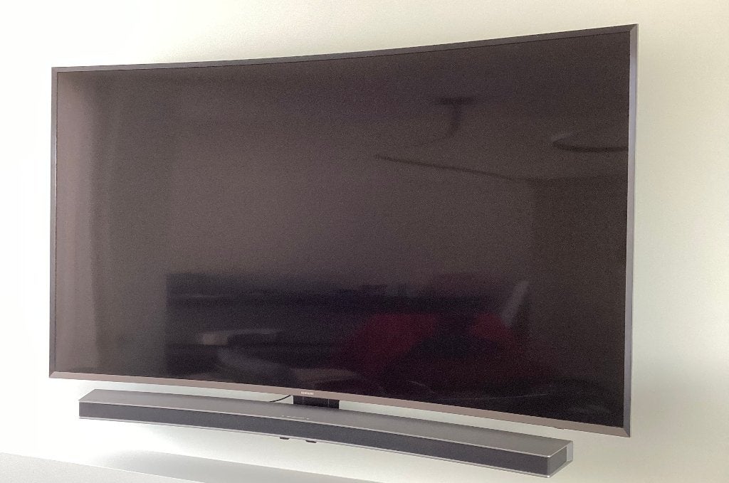 samsung smart tv curved met soundbar, Ophalen, Gebruikt, LCD, 100 Hz