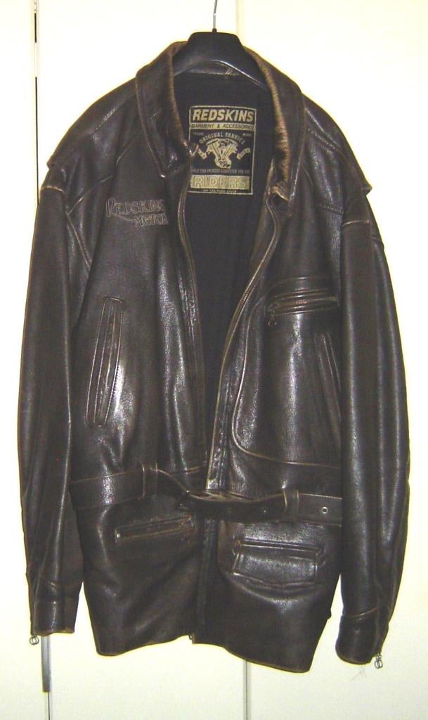 Veste en cuir, Taille 56/58 (XL), Brun, Enlèvement, Porté
