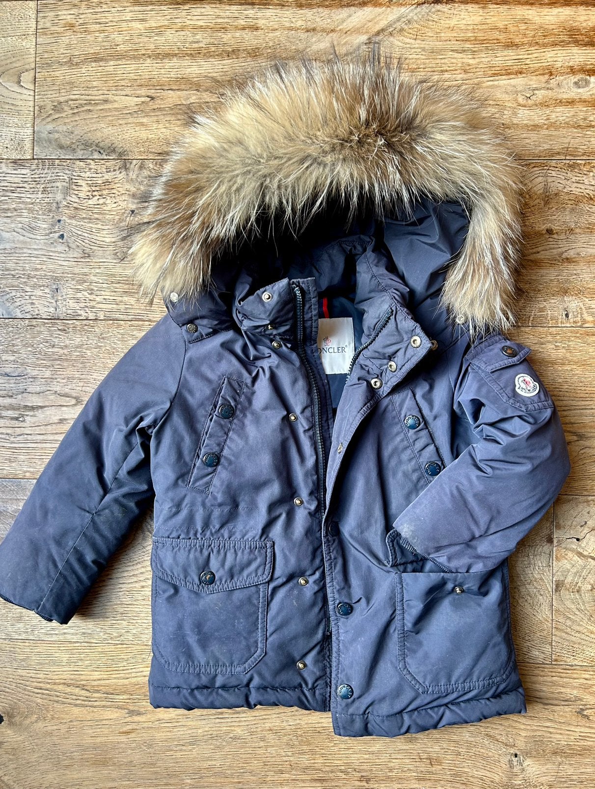 Moncler YANN doudoune enfant 4A / 104 cm, fourrure véritable, Enlèvement ou Envoi, Utilisé, Garçon ou Fille, Autres types