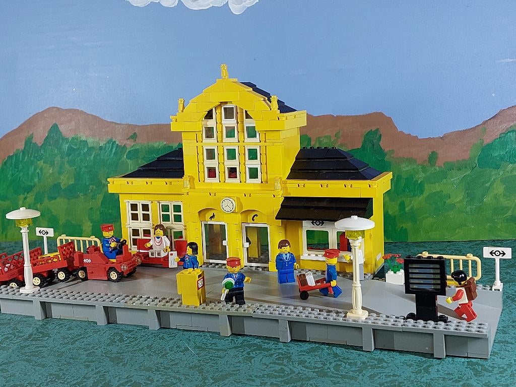 Lego 4554 Gare de train, Enlèvement ou Envoi, Lego, Ensemble complet, Utilisé