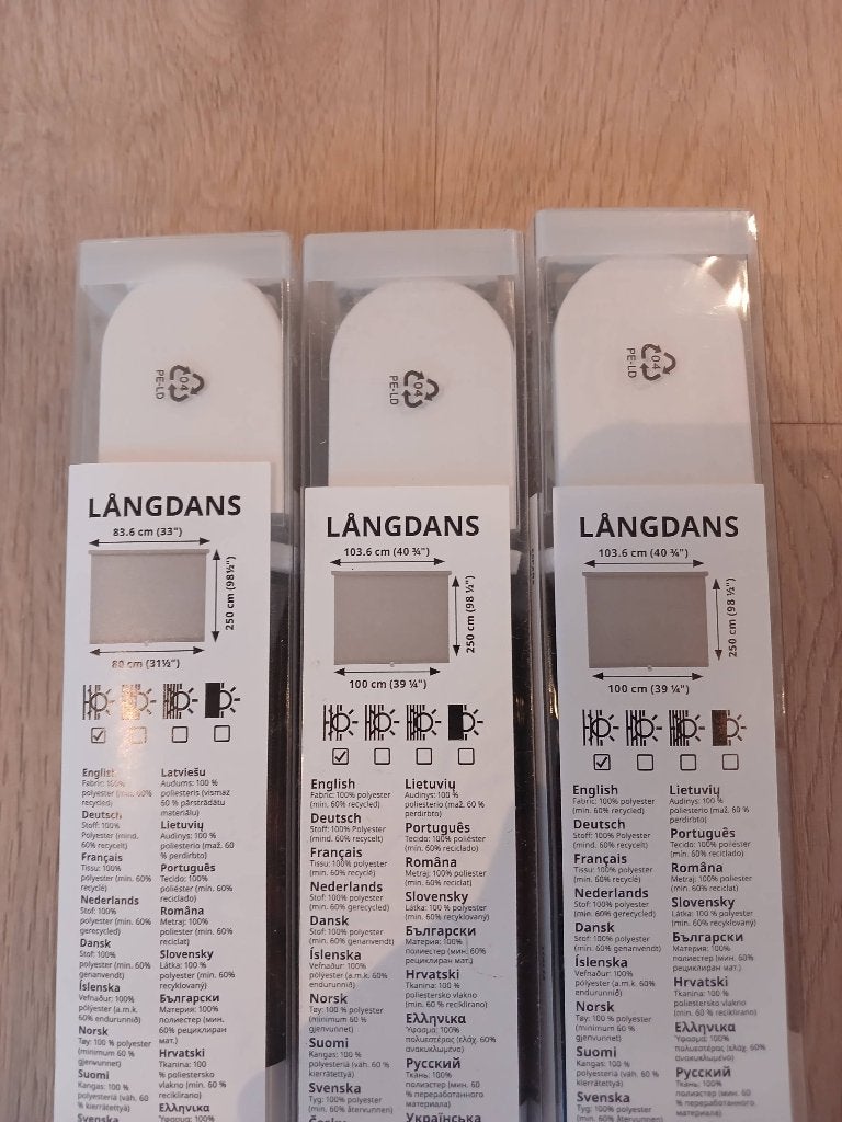 LÅNGDANS Rolgordijn, Ophalen, Nieuw, 200 cm of meer, Minder dan 100 cm