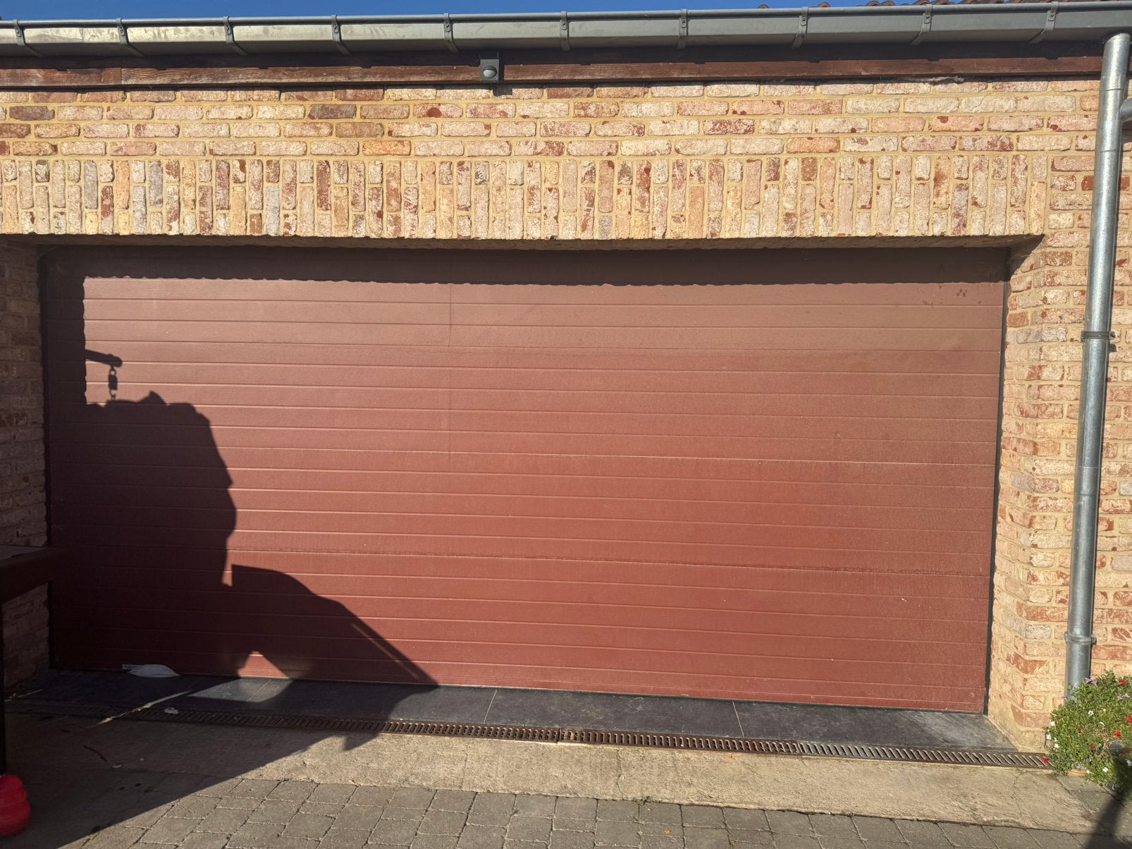 Porte de garage sectionnelle brune, Bricolage & Construction, Synthétique, Enlèvement, Utilisé, Porte de garage