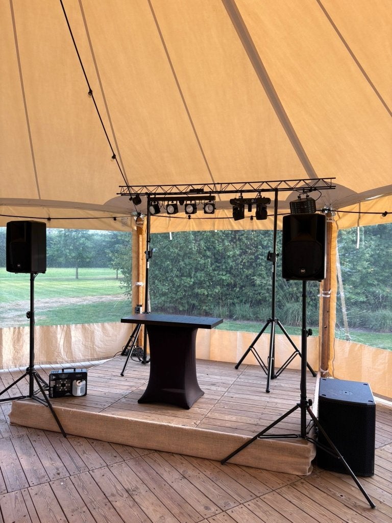Complete Lichtbrug (2x windup statief + 2x DJ Truss 150cm), Enlèvement, Utilisé, Autres types