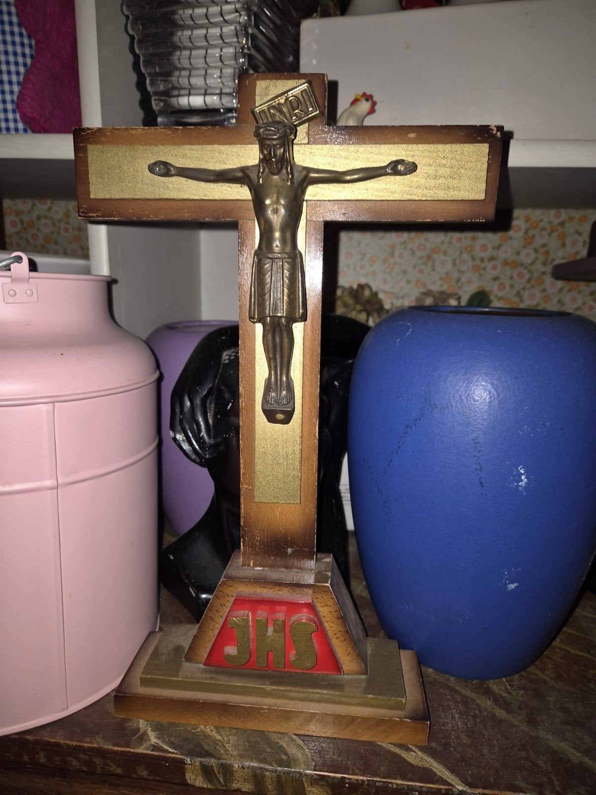 Art Deco kruisbeeld hout, Antiek en Kunst, Antiek | Religieuze voorwerpen, Ophalen