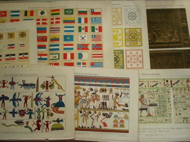 Ensemble de 12 estampes lithographiques 1891-1897, Antiquités & Art, Autres sujets, Édition limitée, Lithographie, Envoi