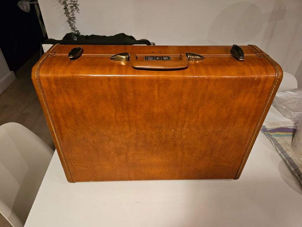 Étui vintage en cuir Samsonite marron des années 1950, Enlèvement ou Envoi