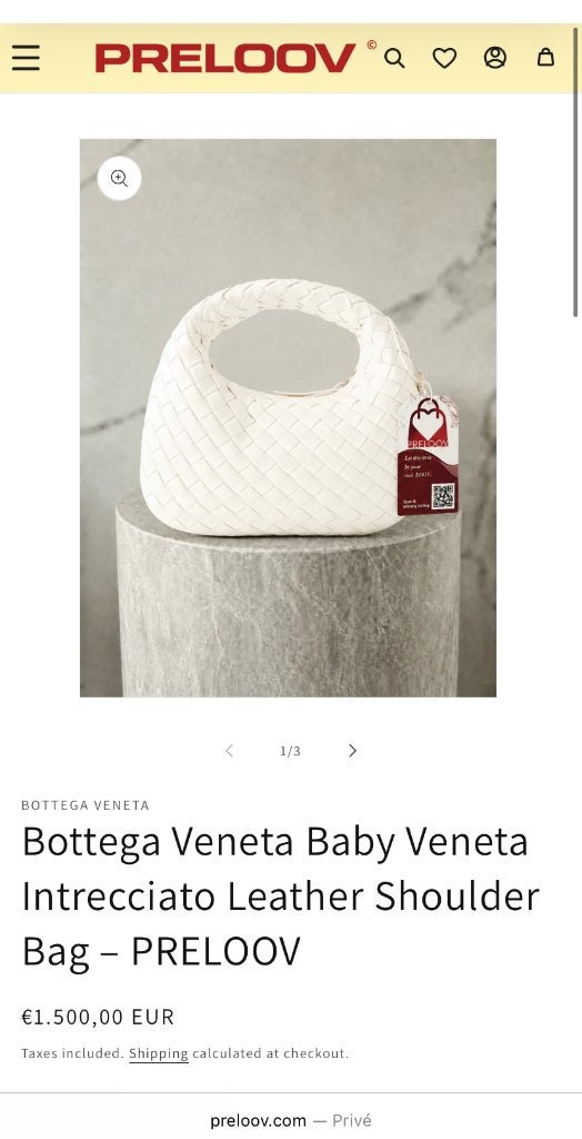 Bottega Veneta Baby Veneta Intrecciato Leather schoudertas, Bijoux, Sacs & Beauté, Enlèvement ou Envoi, Neuf, Blanc, Sac à main