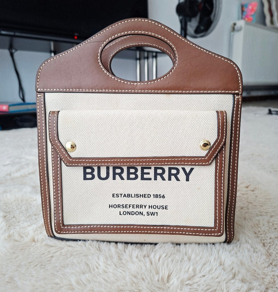 Sac Pocket Burberry, Enlèvement ou Envoi, Comme neuf, Brun, Sac à main