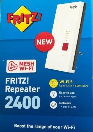FRITZ!Repeater 2400 – Razendsnelle WiFi versterker, Ophalen of Verzenden, Zo goed als nieuw, Fritz