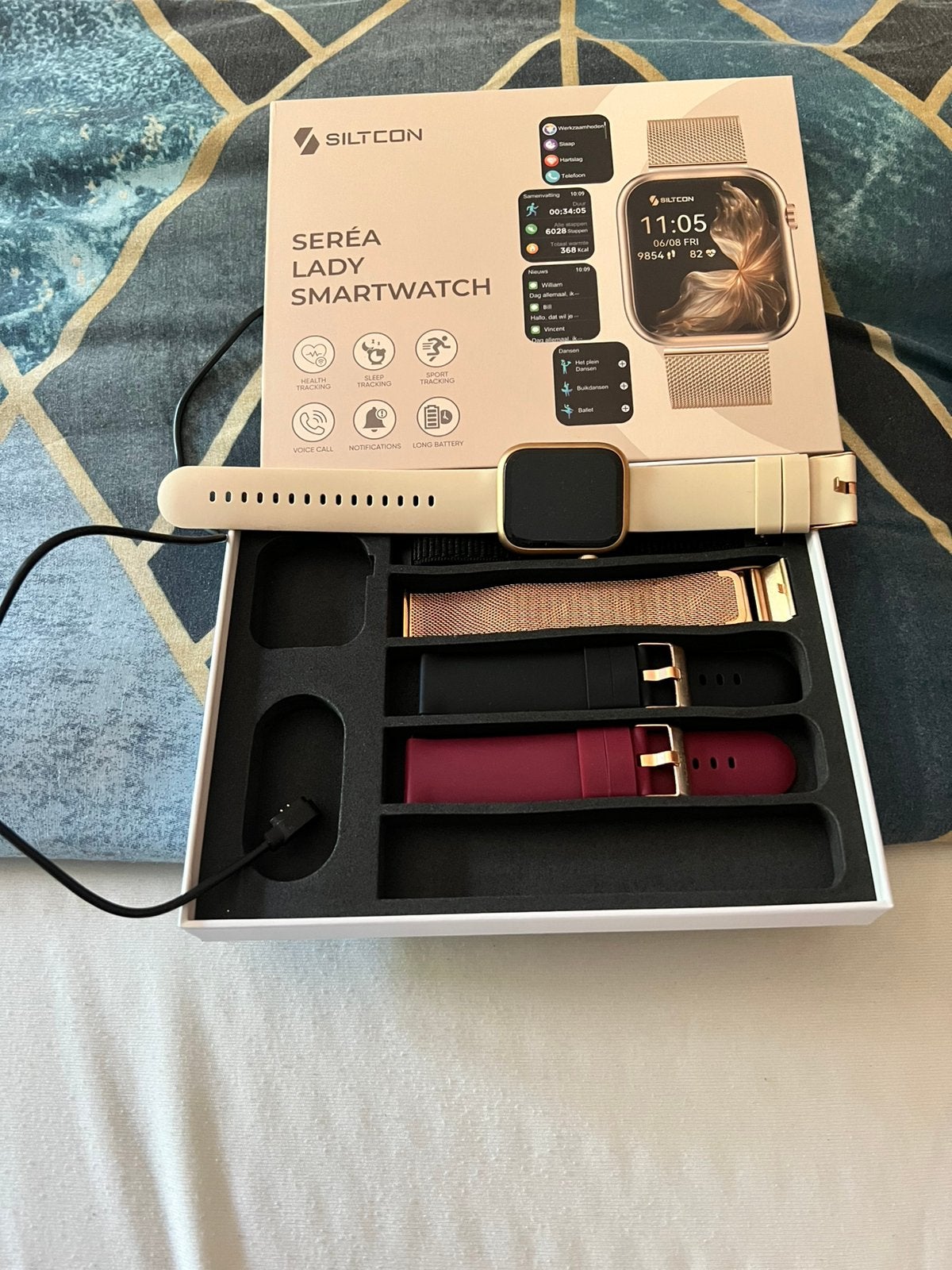 Siltcon smartwatch dames, Handtassen en Accessoires, Smartwatches, Ophalen, Zo goed als nieuw